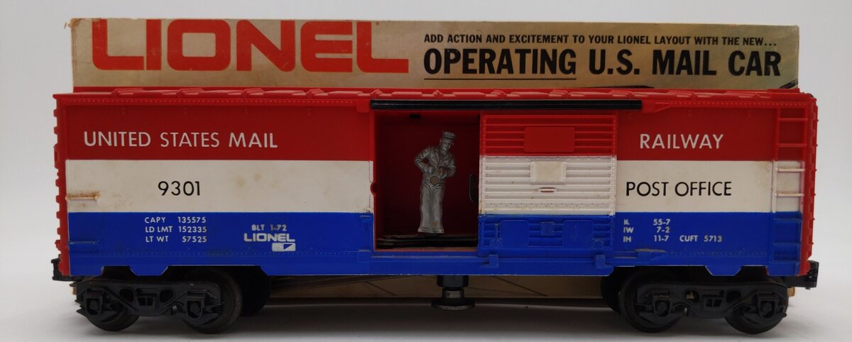 Lionel 6-9301 O Gauge US Mail Operating Boxcar #9301 - Without Mailbag VG/Box