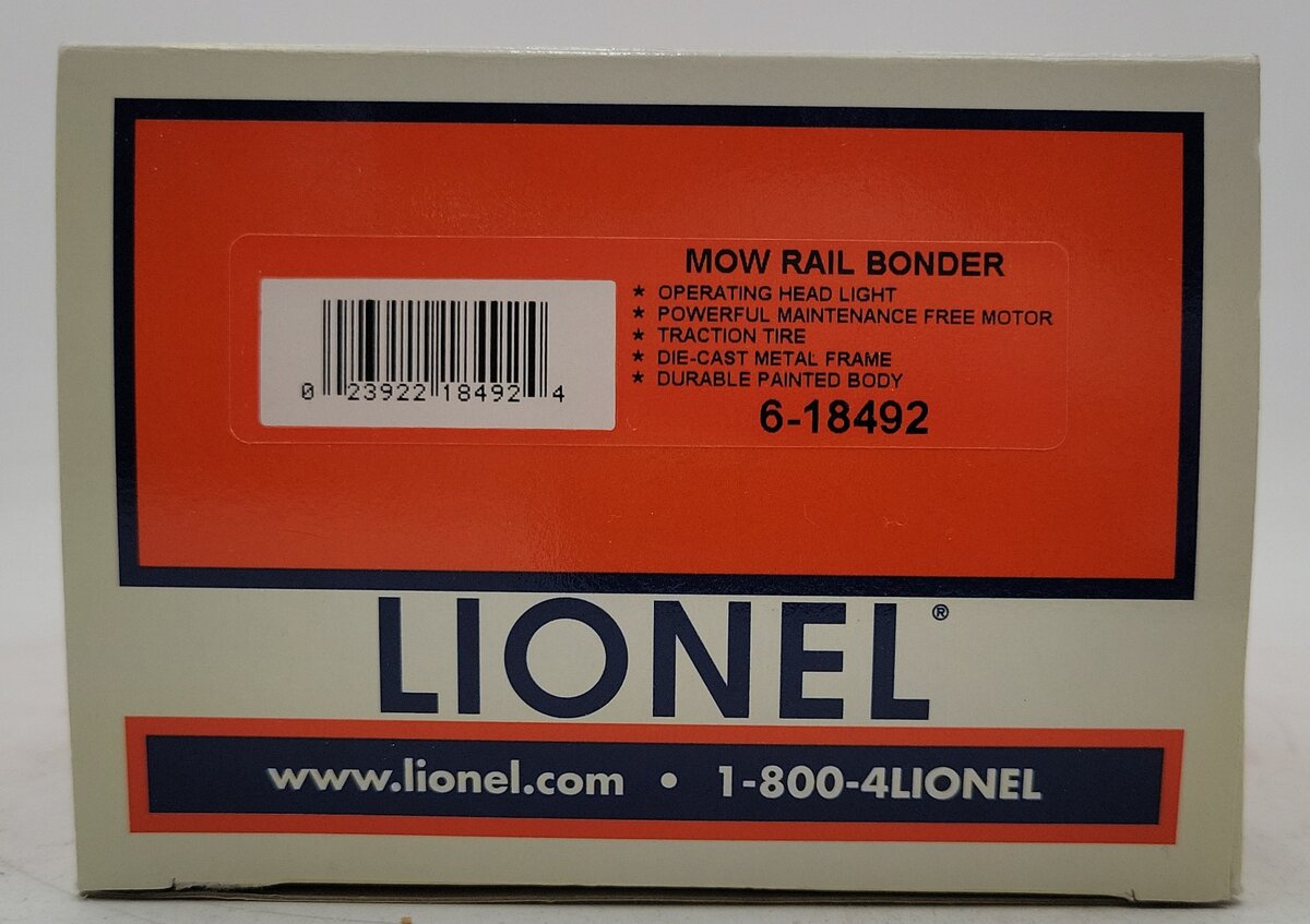 Lionel 6-18492 O Gauge Mow Rail Bonder #58 EX/Box