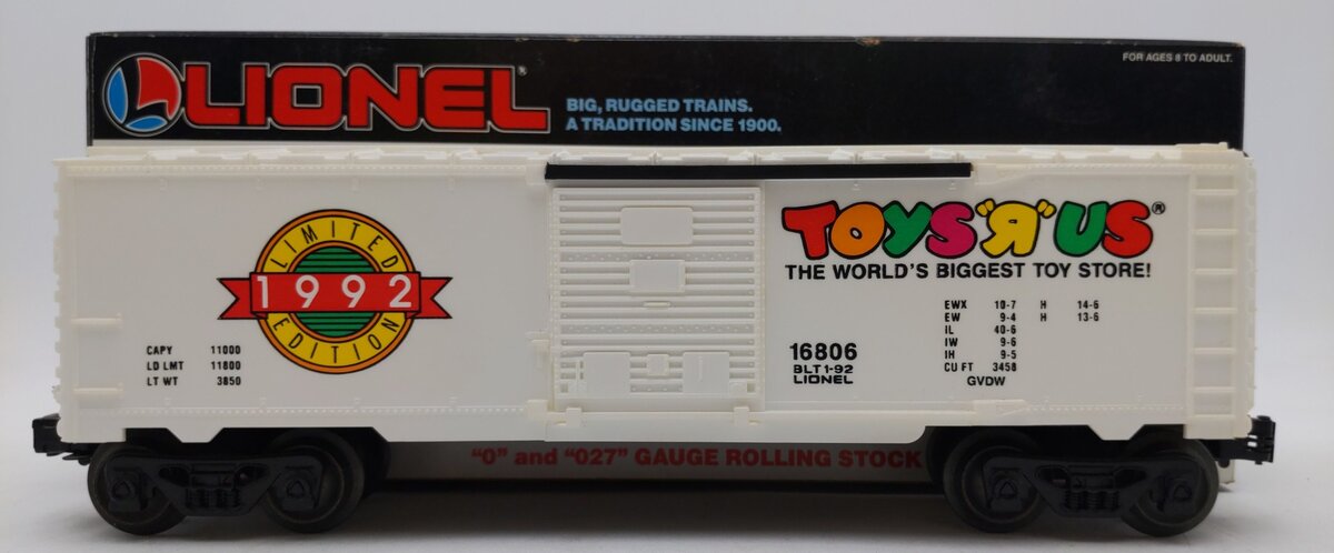Lionel 6-16806 O Gauge Toys 'R' Us Boxcar LN/Box