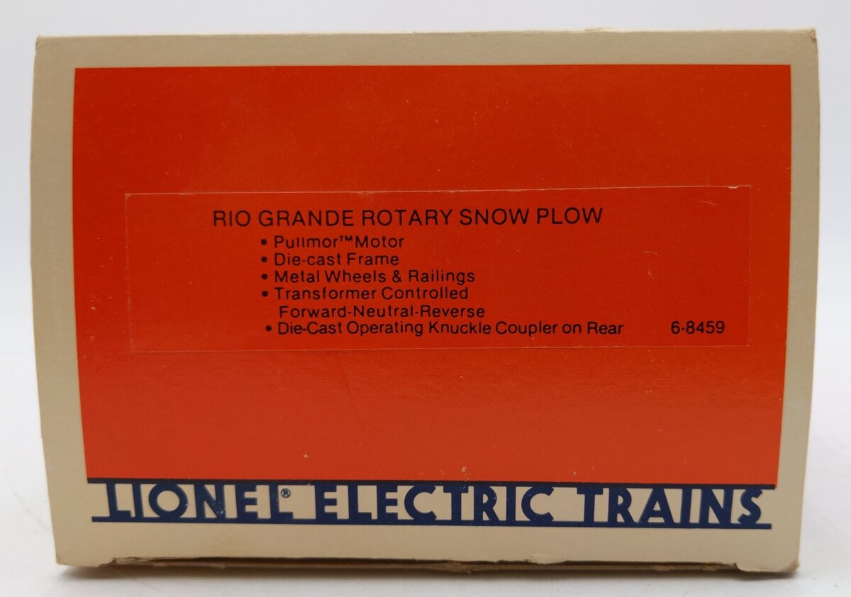 Lionel 6-8459 O Gauge Rio Grande Rotary Snow Plow #8459 LN/Box