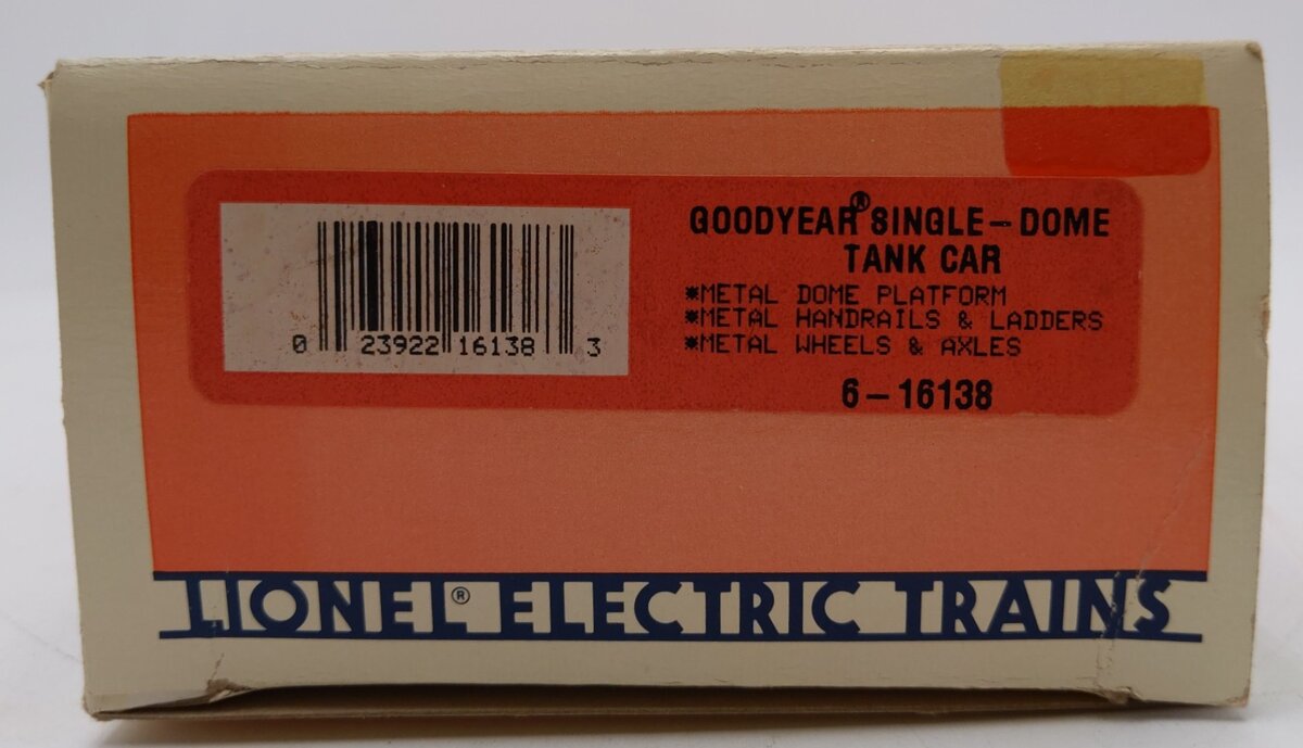 Lionel 6-16138 O Gauge ACFX Goodyear Single Dome Tank Car #16138 LN/Box