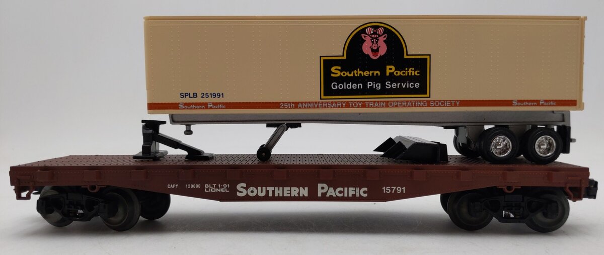 Lionel 6-17889 O Gauge TTOS Southern Pacific Flatcar with Trailer #15791 EX/Box