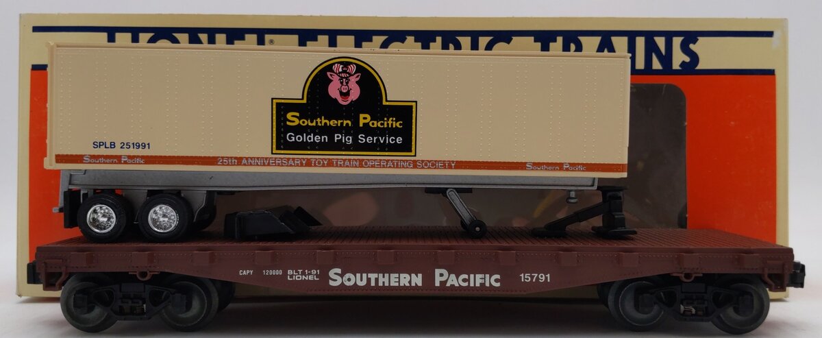 Lionel 6-17889 O Gauge TTOS Southern Pacific Flatcar with Trailer #15791 EX/Box