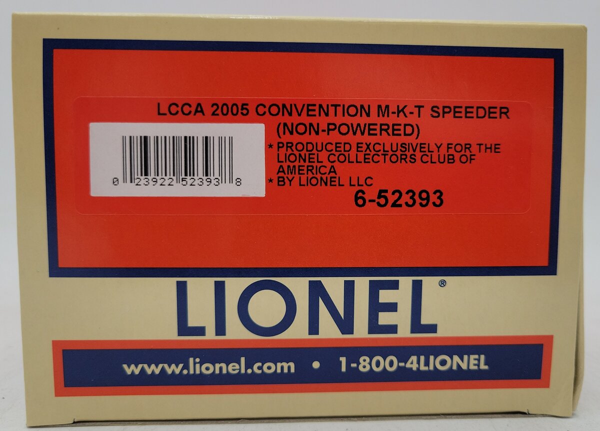 Lionel 6-52393 O Gauge LCCA MKT Non-Powered Speeder #730 EX/Box