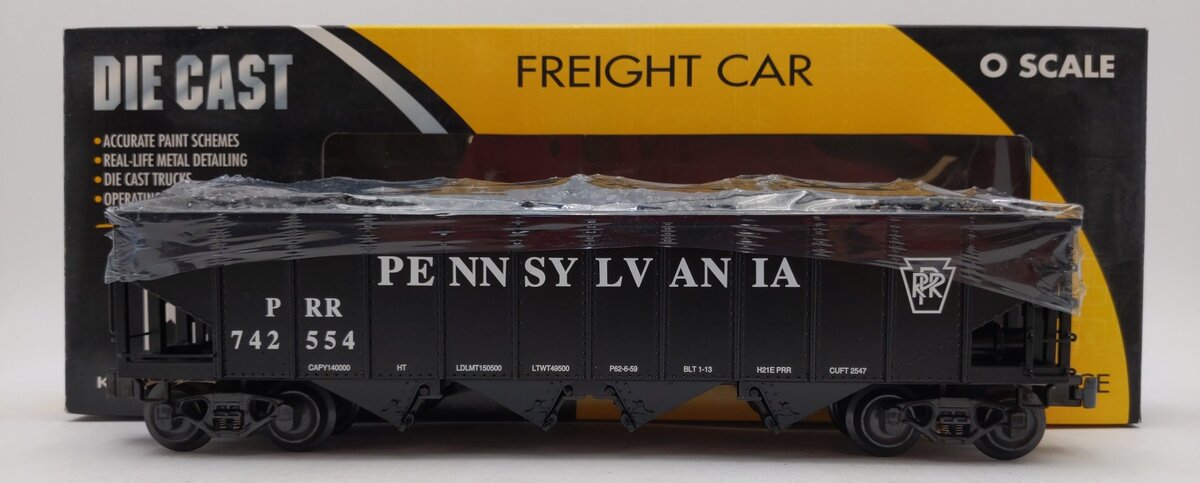 K-Line K626-1892 O Gauge Pennsylvania 4-Bay Die Cast Hopper #742554 NIB