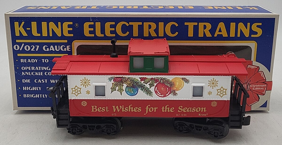 K-Line K-6172 O Gauge Illuminated X'Mas Caboose LN/Box