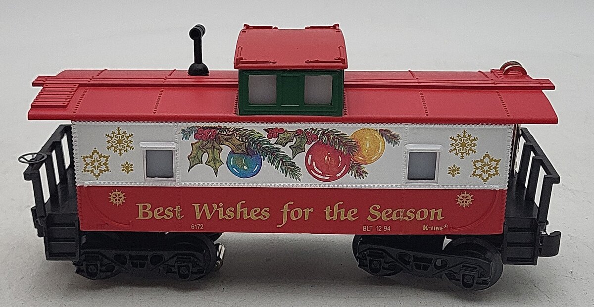 K-Line K-6172 O Gauge Illuminated X'Mas Caboose LN/Box