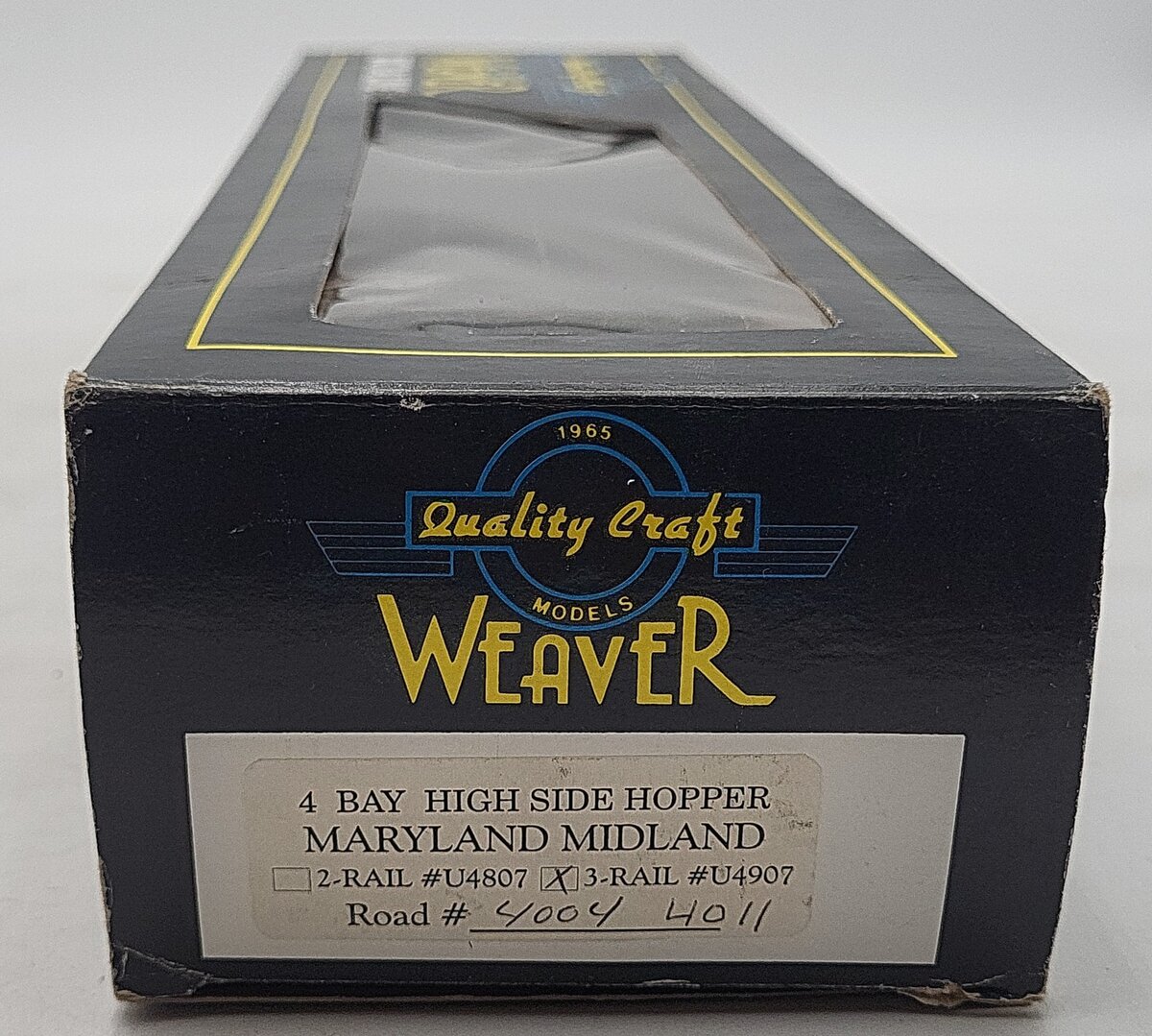 Weaver U4907 O Gauge Maryland Midland 4 Bay High Side Hopper #4011 LN/Box
