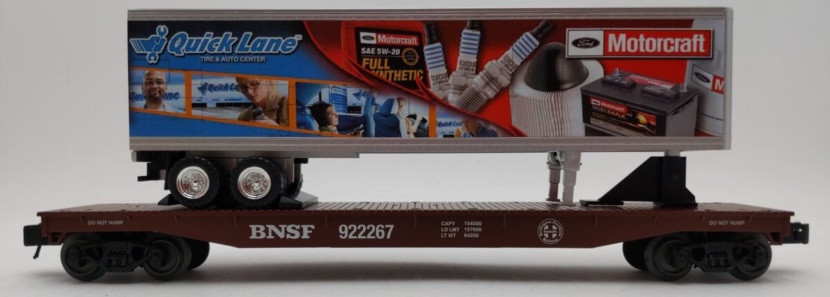K-Line 6-22539 O Gauge Ford Motorcraft Trailer w/BNSF Scale Flat Car #922267 LN/Box