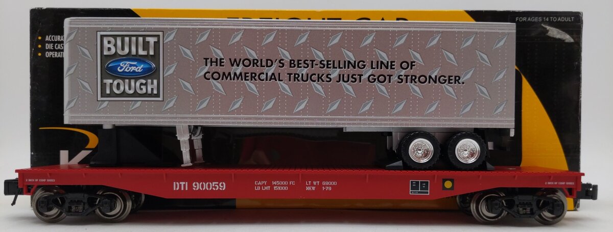 K-Line 6-21659 O Ford Scale Flatcar with Trailer LN/Box
