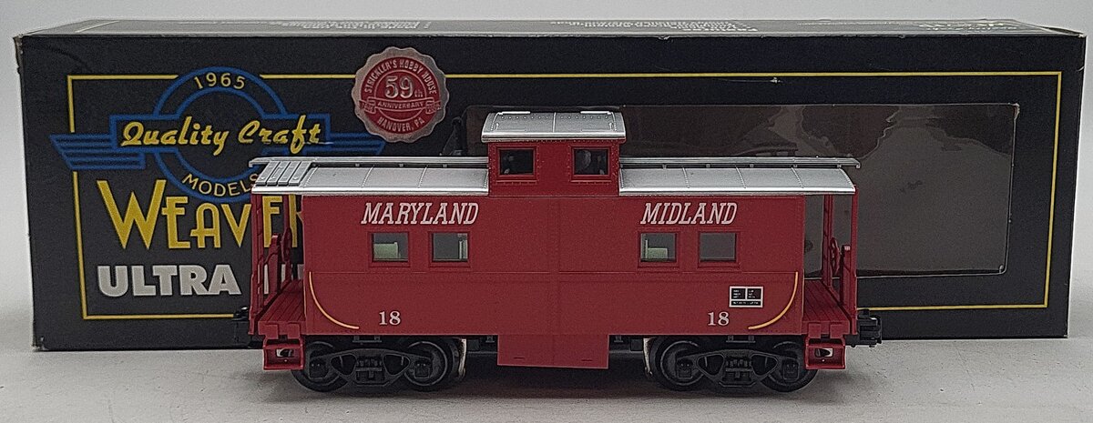 Weaver U2936LD O Gauge Maryland Midland Northeastern Caboose #18 LN/Box