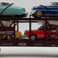MTH 30-7628 O Gauge Auto Carrier Flatcar with 4 Ertl Cars #4952 EX/Box