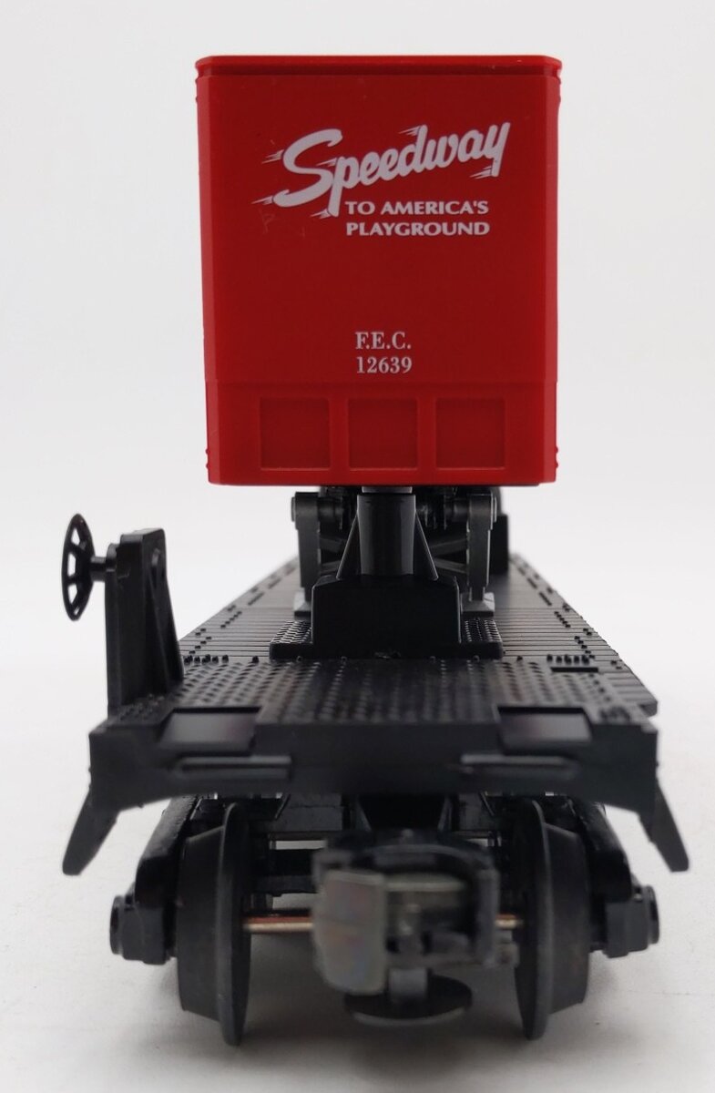 MTH 30-7627 O Gauge Florida East Coast Flatcarwith Trailer #64273 LN/Box