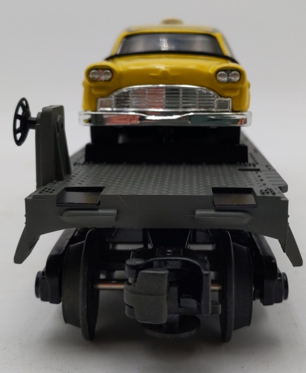 MTH 30-7625 O Gauge MTH Auto Transport Flatcar w/ Ertl Checker Cabs #1959 LN/Box