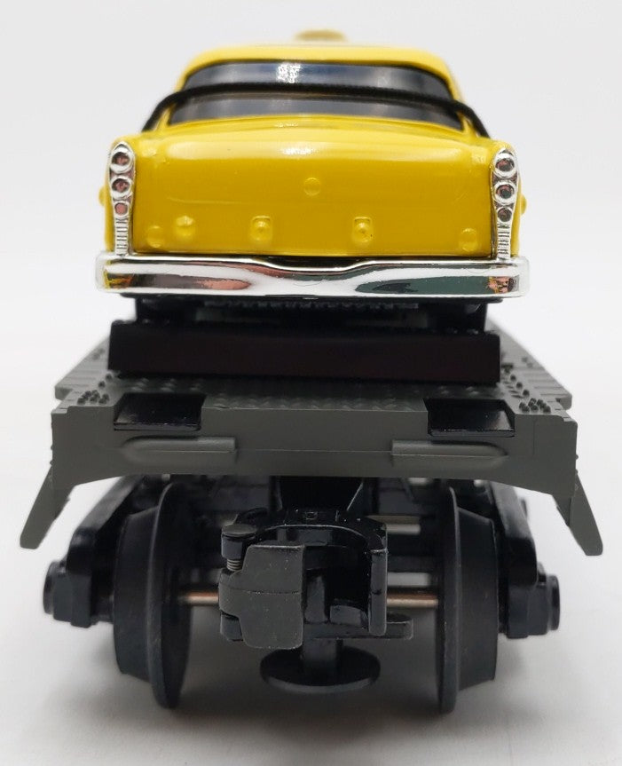 MTH 30-7625 O Gauge MTH Auto Transport Flatcar w/ Ertl Checker Cabs #1959 LN/Box