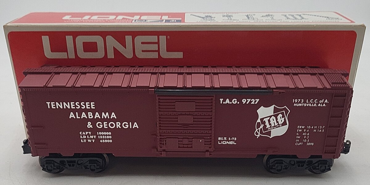 Lionel 6-9727 O Gauge LCCA Tennessee Alabama & Georgia Boxcar LN/Box