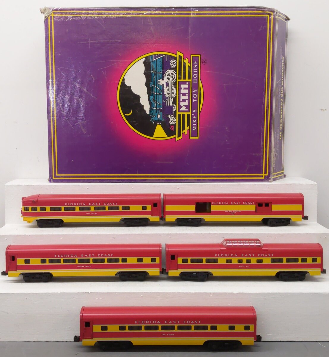 MTH 20-6005 O Florida East Coast 60' Aluminum Passenger Car Set (Set of 5) EX/Box