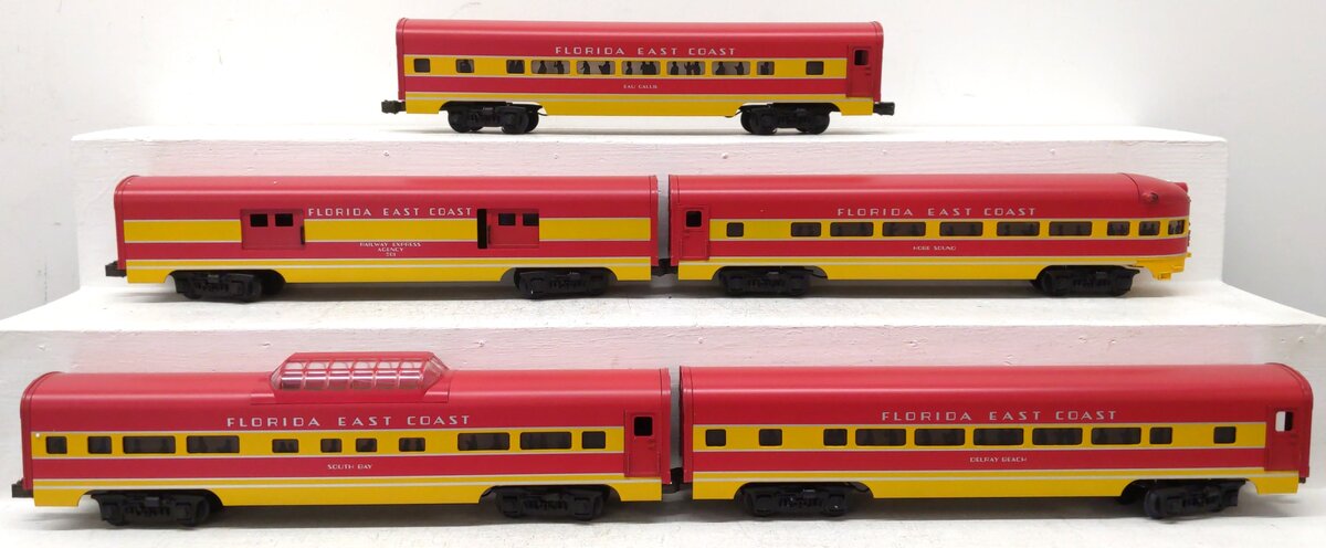 MTH 20-6005 O Florida East Coast 60' Aluminum Passenger Car Set (Set of 5) EX/Box