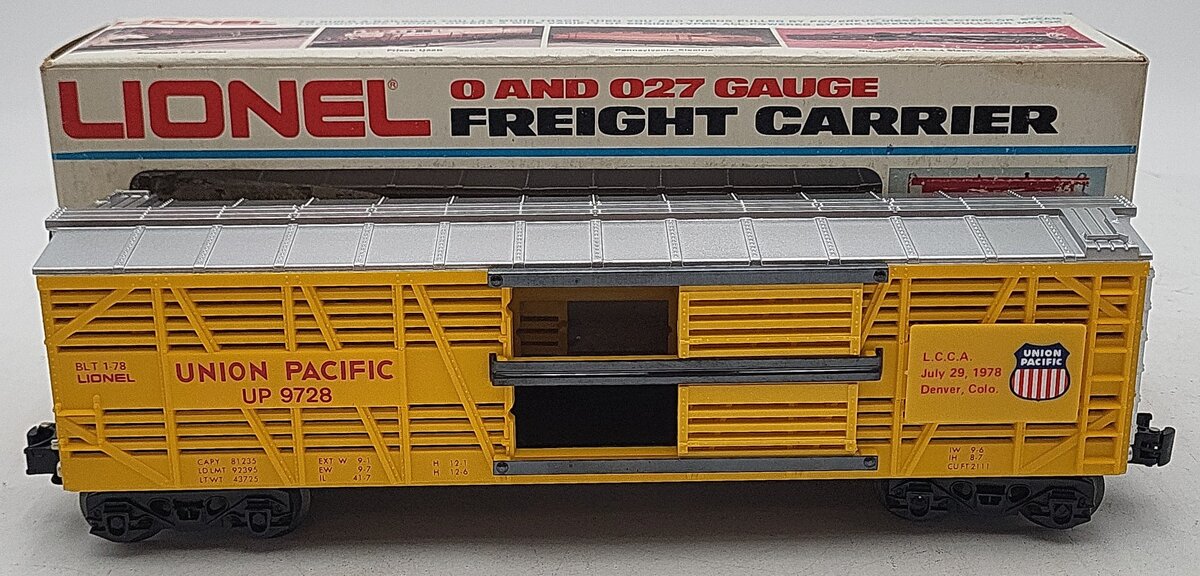 Lionel 6-9728 O Gauge Union Pacific LCCA Bi-level Stock Convention Car #9728 LN/Box