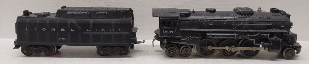 Lionel 2037 Vintage O 2-6-4 Diecast Steam Locomotive and 6026W Tender VG