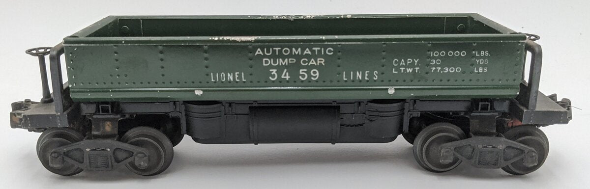 Lionel 3459 Vintage O Lionel Lines Green Operating Ore Dump Car VG