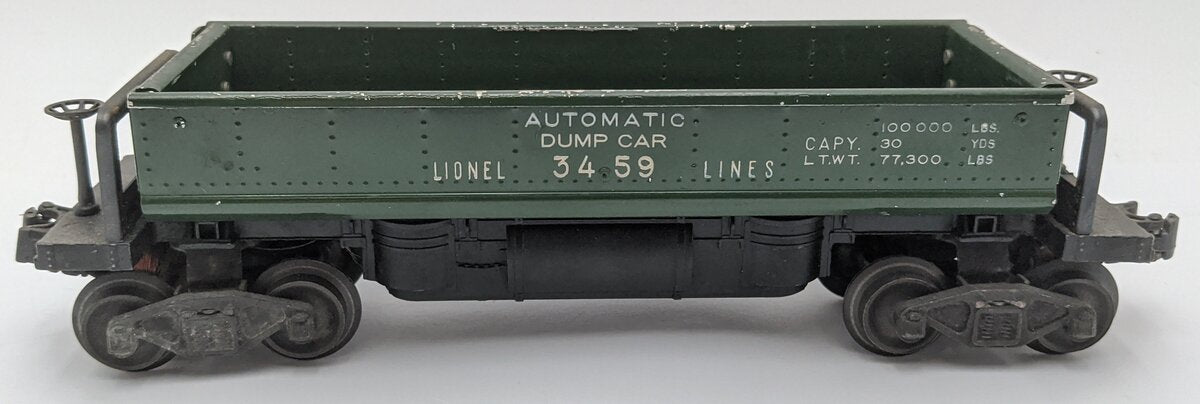 Lionel 3459 Vintage O Lionel Lines Green Operating Ore Dump Car VG