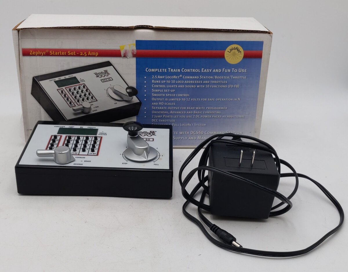 Digitrax DCS50 Zephyr Command Starter Set (No Decoder Tester/LT1 Cable) LN/Box