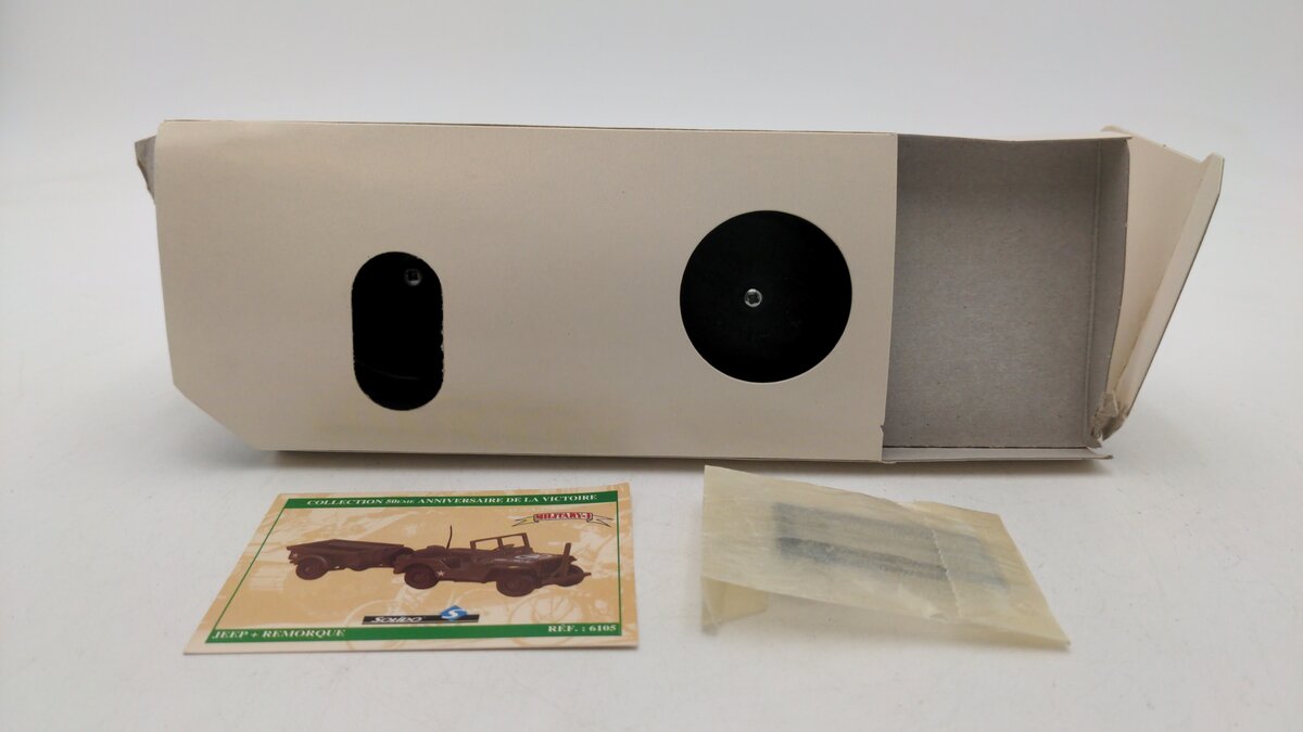 Solido 6105 1:50 Scale Military I US Army Jeep Pare-Cable + Remorque Die Cast EX/Box