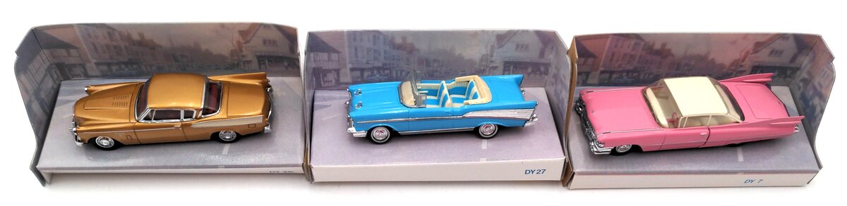 Matchbox DY7-B/DY-26/DY27 1:43 Cadillac, Convertible, Golden Hawk Assorted Cars LN/Box
