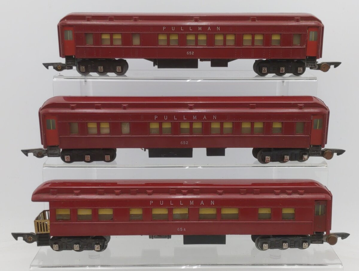 American Flyer S Post-War Passenger Cars: 652, 654 [3] VG/Box