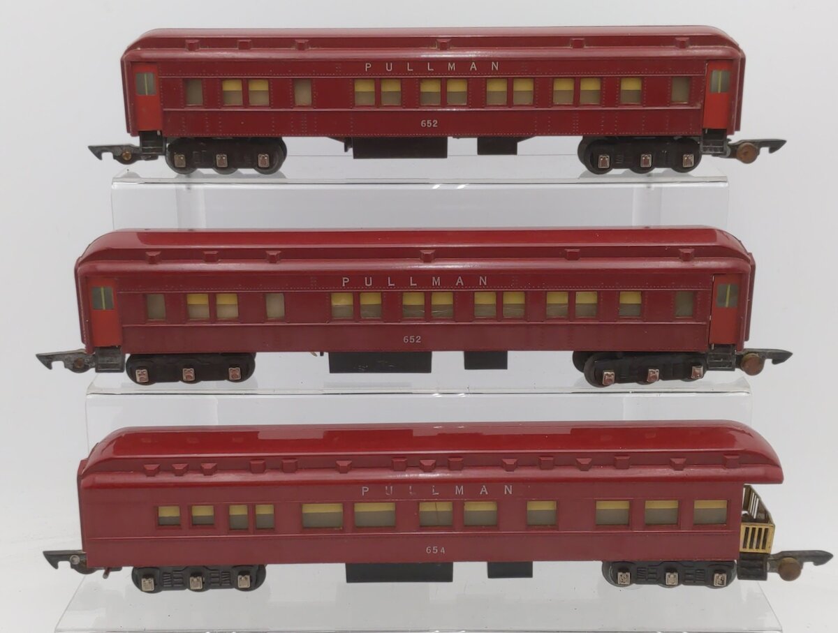 American Flyer S Post-War Passenger Cars: 652, 654 [3] VG/Box