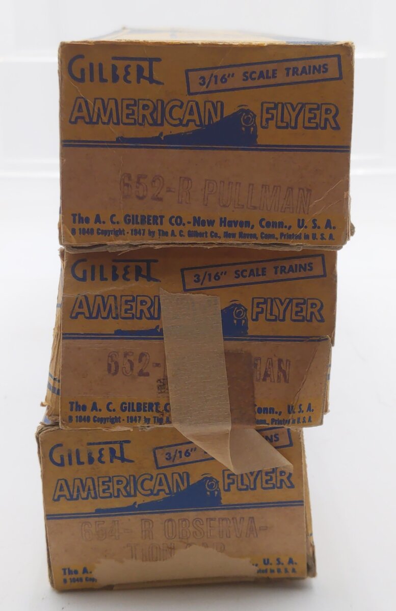 American Flyer S Post-War Passenger Cars: 652, 654 [3] VG/Box