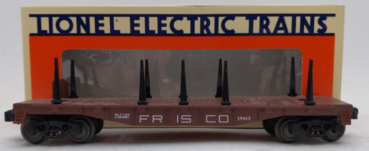 Lionel 6-19413 O Gauge Frisco Flatcar with Stakes VG/Box
