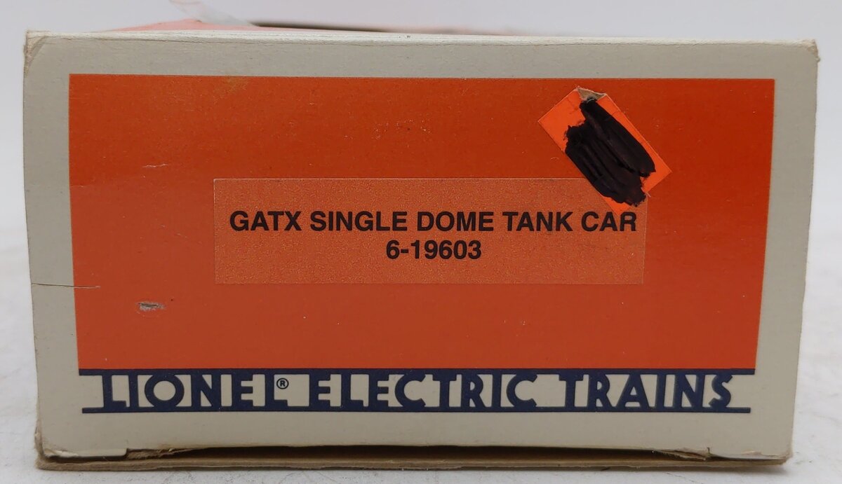 Lionel 6-19603 O Gauge GATX Single Dome Tank Car EX/Box