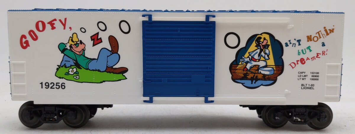 Lionel 6-19256 O Gauge Disney Goofy Hi-Cube Boxcar VG