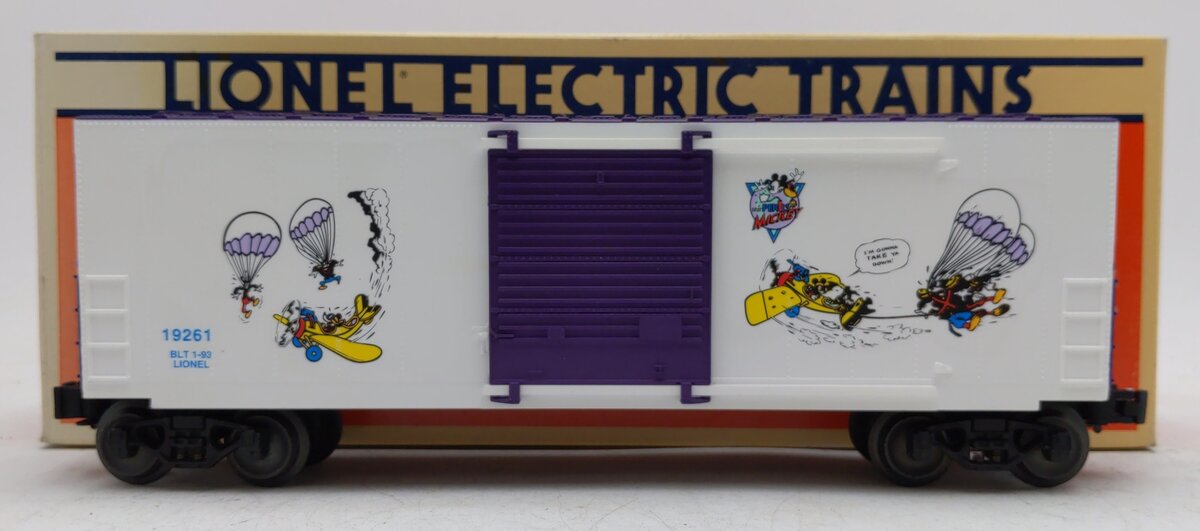 Lionel 6-19261 O Gauge Disney Perils of Mickey Hi-Cube Boxcar EX