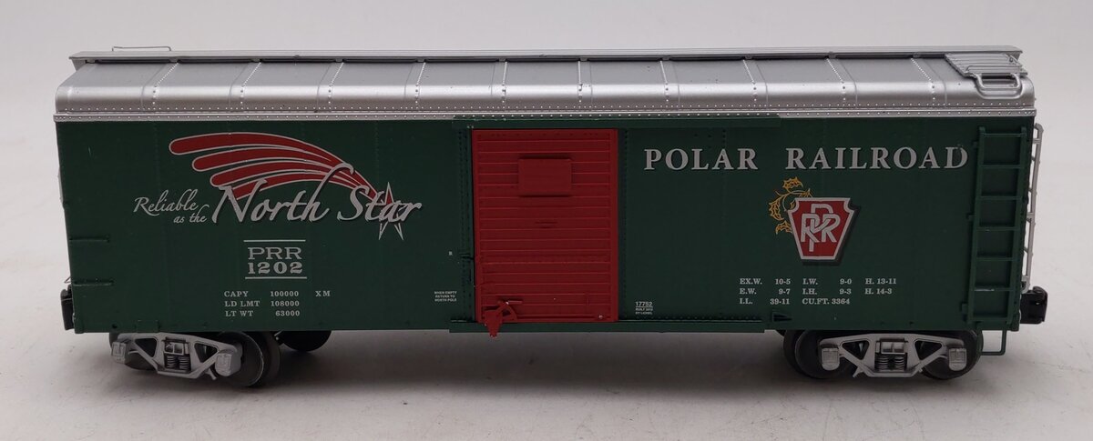 Lionel 6-17752 O Gauge Polar Railroad Round Roof Boxcar #1202 EX