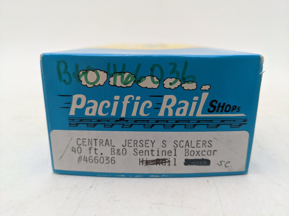 Pacific Rail S Gauge 40 Ft B&O Sentinel Boxcar #466036-Scale EX/Box