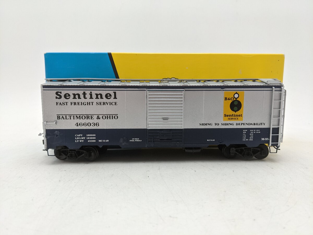 Pacific Rail S Gauge 40 Ft B&O Sentinel Boxcar #466036-Scale EX/Box