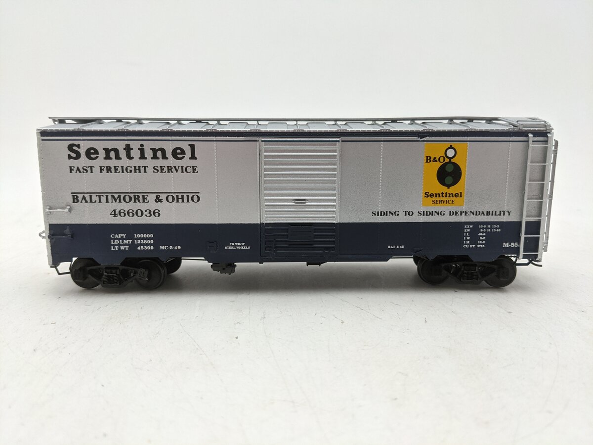Pacific Rail S Gauge 40 Ft B&O Sentinel Boxcar #466036-Scale EX/Box