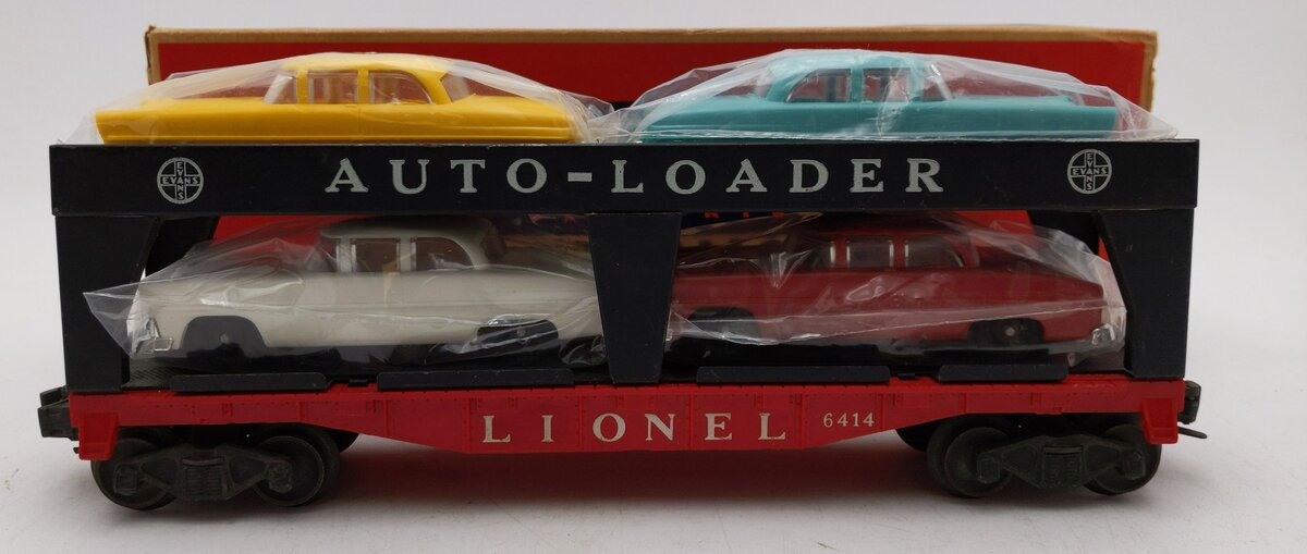 Lionel 6414 Vintage O Evans Autoloader with 4 Automobiles EX/Box