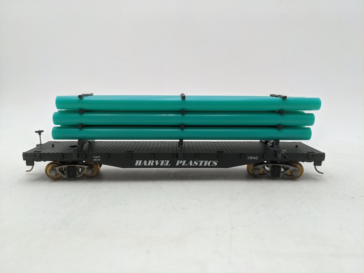 Downs Model RR FF-201H S Gauge Harvel Plastics Flatcar #18042-Scale EX