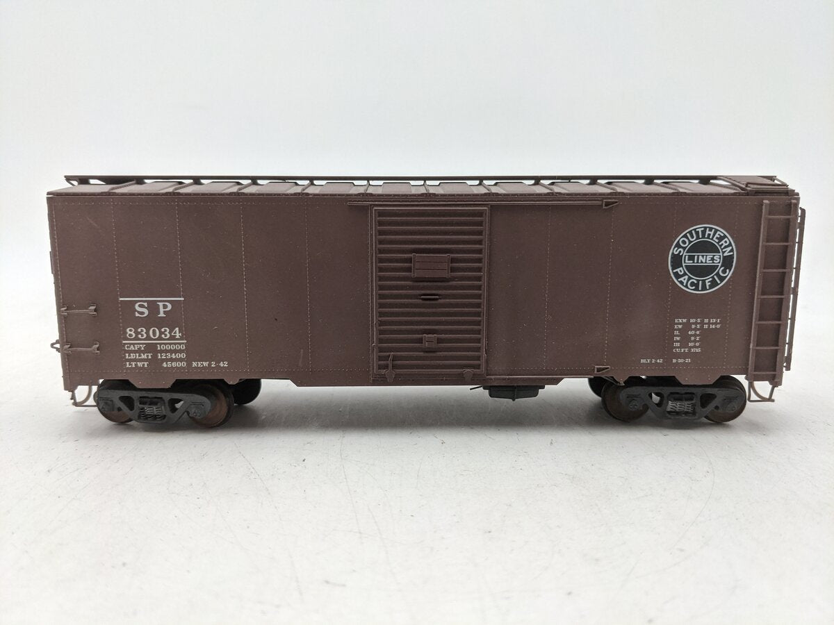 Pacific Rail B-402.5 S Scale Southern Pacific Boxcar -Scale Wheels #83034 EX/Box