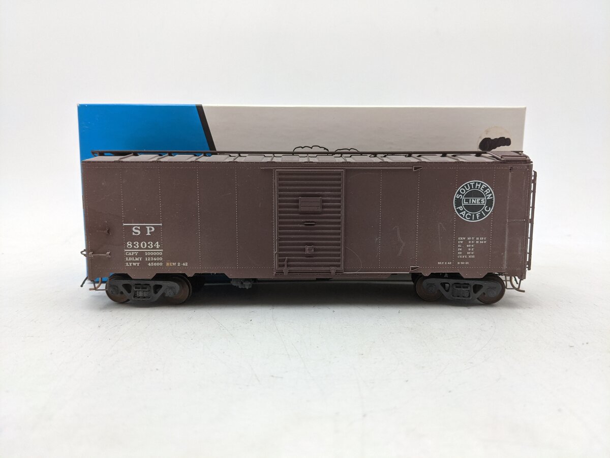 Pacific Rail B-402.5 S Scale Southern Pacific Boxcar -Scale Wheels #83034 EX/Box