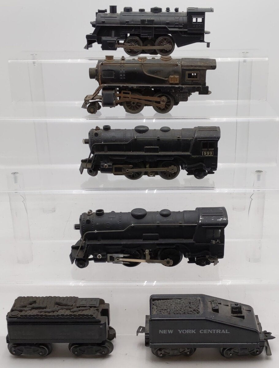 Marx/American Flyer Vintage O Steam locomotives And Tenders #999,490,999,401 [6] VG