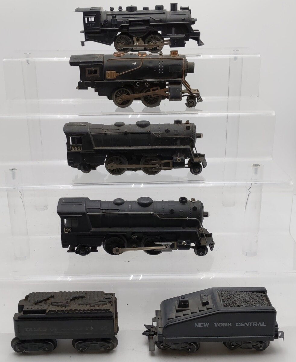 Marx/American Flyer Vintage O Steam locomotives And Tenders #999,490,999,401 [6] VG