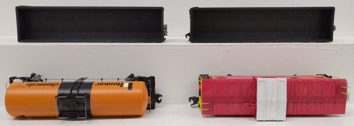 MTH O Scale Assorted Freight Cars: #2062, #555100, #9768, & #9770 [4] EX