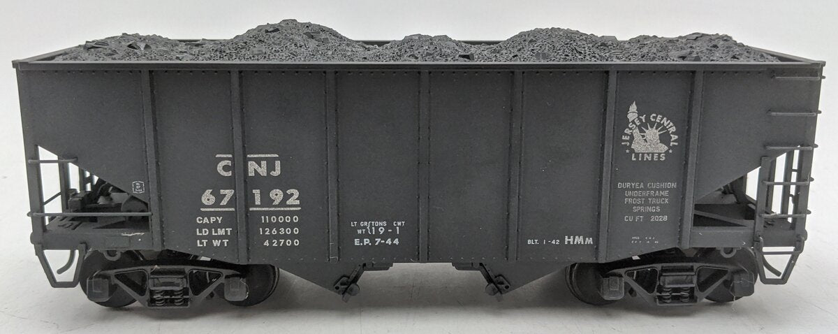 Atlas 7753-2 O Scale CNJ 55-Ton Fishbelly Hopper Car #67192 w/Coal Load (2-Rail) EX/Box