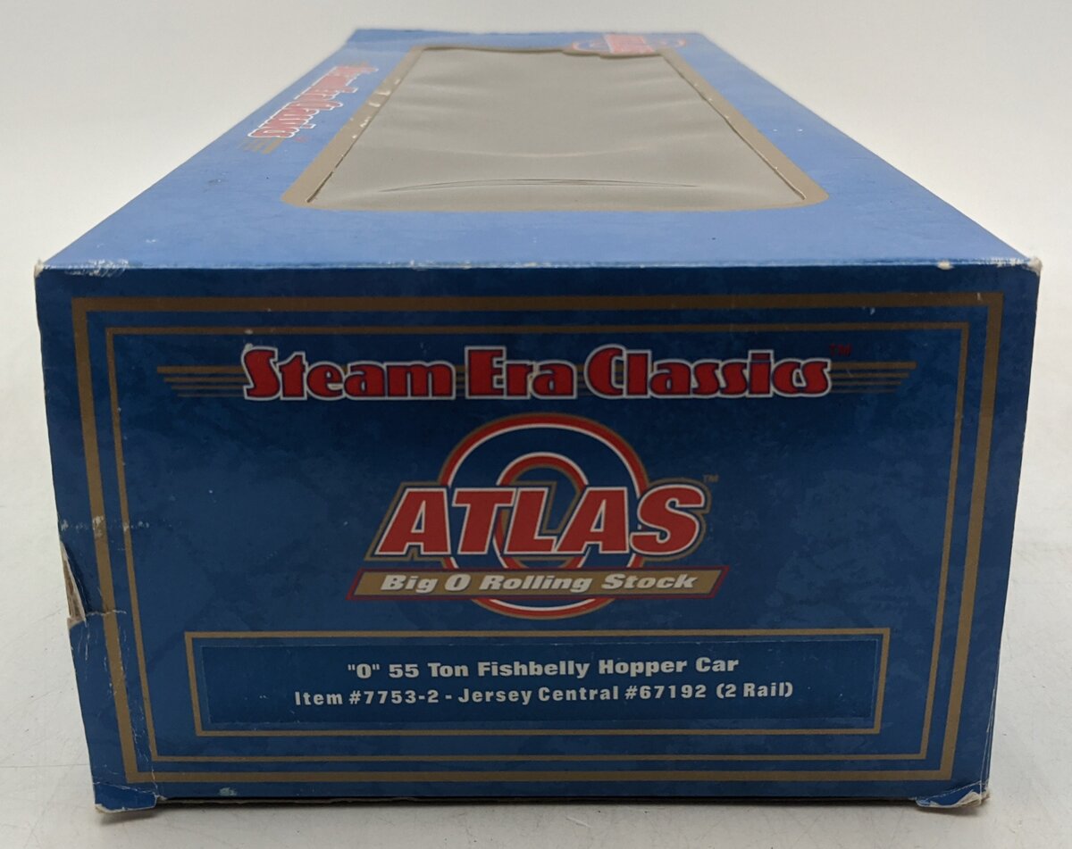 Atlas 7753-2 O Scale CNJ 55-Ton Fishbelly Hopper Car #67192 w/Coal Load (2-Rail) EX/Box