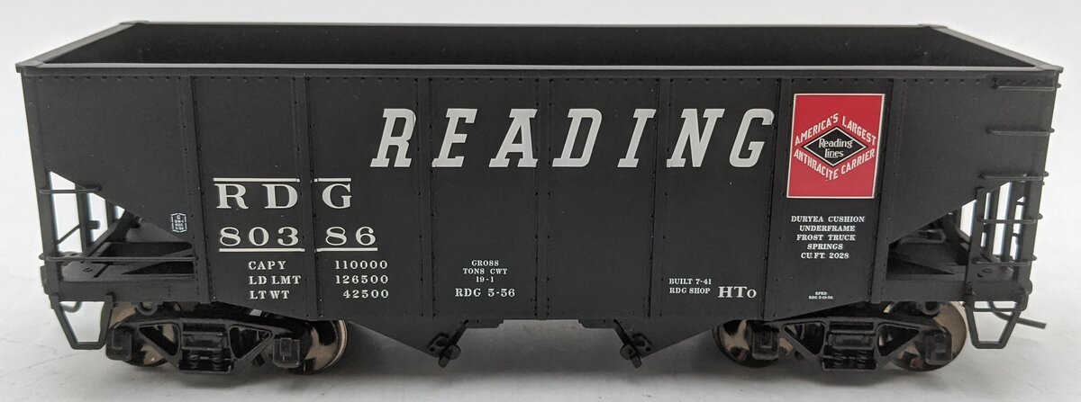 Atlas 3009104 O Scale Reading 55-Ton Fishbelly Hopper #80386 (2-Rail) EX